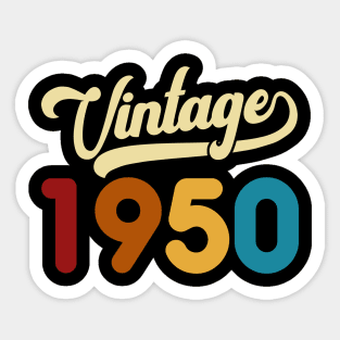 1950 Vintage Gift 70th Birthday Retro Style Sticker